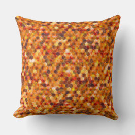 Hexagonmosaik an Flecken in rötlichen Tönen Kissen