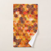 Hexagonmosaik an Stellen in rötlichen Tönen werfen Badhandtuch Set (Handtuch)
