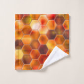 Hexagonmosaik an Stellen in rötlichen Tönen werfen Badhandtuch Set (Waschlappen)