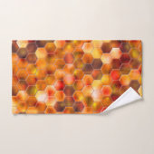 Hexagonmosaik an Stellen in rötlichen Tönen werfen Badhandtuch Set (Handtuch)