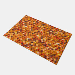 Hexagonmosaik an Stellen in rötlichen Tönen werfen Fußmatte