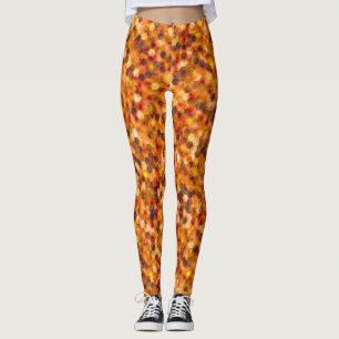 Hexagonmosaik an Stellen in rötlichen Tönen werfen Leggings