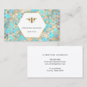 Hexagonmuster-Bienenlogo Visitenkarte (Vorne/Hinten)