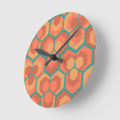 Hexagons Flowers Runde Wanduhr (Winkel)