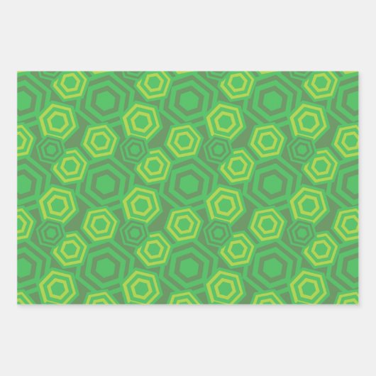 Hexagons Geschenkpapier Set (Vorderseite)
