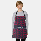 Hexagons Interlocks Pink Blue Minimal Muster Schürze (Getragen)