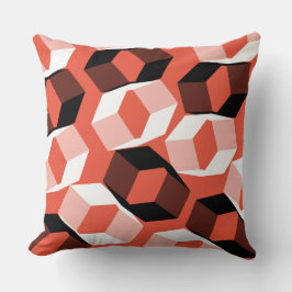 Hexagons mit farblosen Teilen, auf orangefarben Kissen