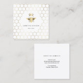 ・Hexagons Queen bee logo Square Business Card Quadratische Visitenkarte (Vorne/Hinten)