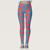 Hexagons Rot-Blau-Minimal-Muster Leggings (Vorderseite)