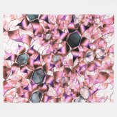 Hexagons, umgeben von rosa blütenähnlichen Formen Fleecedecke (Vorderseite (Horizontal))