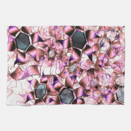 Hexagons, umgeben von rosa blütenähnlichen Formen Geschirrtuch