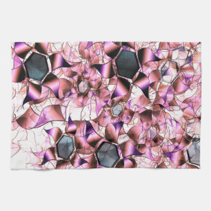 Hexagons, umgeben von rosa blütenähnlichen Formen Geschirrtuch