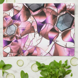 Hexagons, umgeben von rosa blütenähnlichen Formen Geschirrtuch