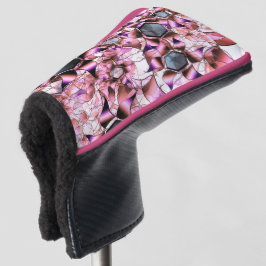 Hexagons, umgeben von rosa blütenähnlichen Formen Golf Headcover