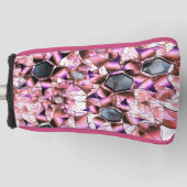 Hexagons, umgeben von rosa blütenähnlichen Formen Golf Headcover (Vorderseite)