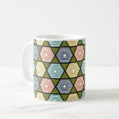 Hexagons und Dreiecke Kaffeetasse (Vorderseite Links)