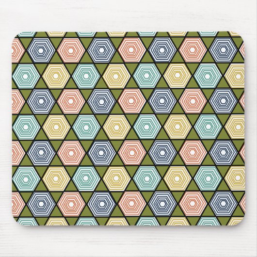Hexagons und Dreiecke Mousepad (Vorne)