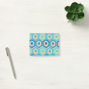 Hexagons und Streifen - Meer und Sand Post-it Klebezettel