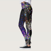 Hexagonzebra-Druck-Leggings auf Schwarzem Leggings (Links)