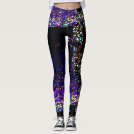 Hexagonzebra-Druck-Leggings auf Schwarzem Leggings