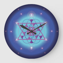 Hexagram, heilige Geometrie Große Wanduhr