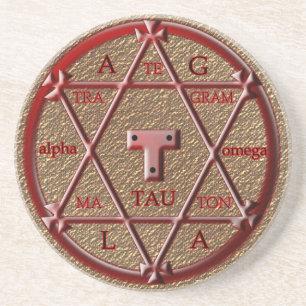 Hexagram von solomon sandstein untersetzer