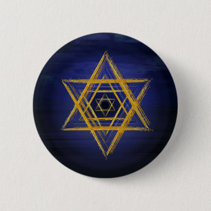 Hexagramgold- u. -BLAUSheiliges geometrisches Button