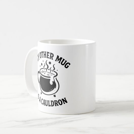 Hexchy Black Cauldron Design - Magical Potion Brew Kaffeetasse (Vorderseite Links)