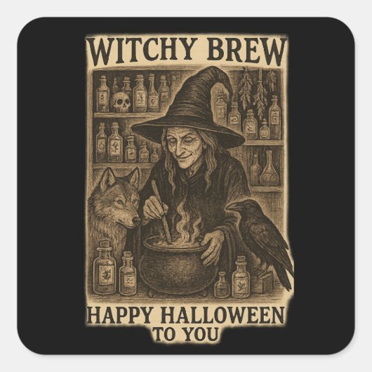 Hexchy Brew Halloween Stickers (Vorderseite)