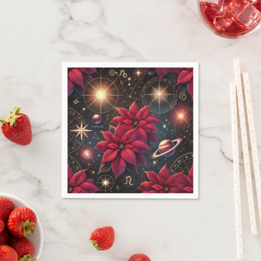 Hexchy Celestial Sky Poinsettia Découpage Napkins Serviette (Beispiel)