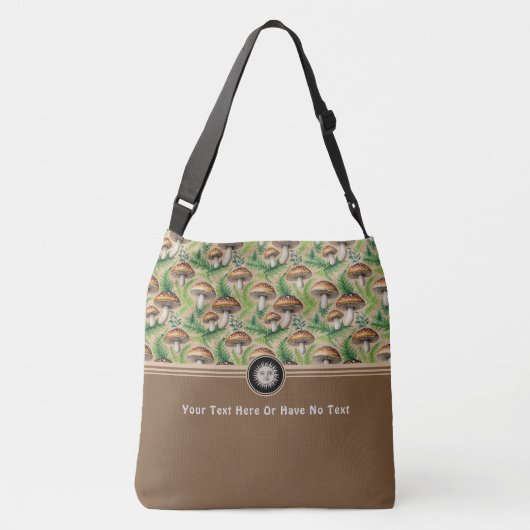 Hexchy Celestial Sun Face Boho Mushroom Fern Tragetaschen Mit Langen Trägern (Rückseite)