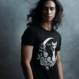 Hexchy Crescent Moon Goth Ästhetische Katze T-Shirt