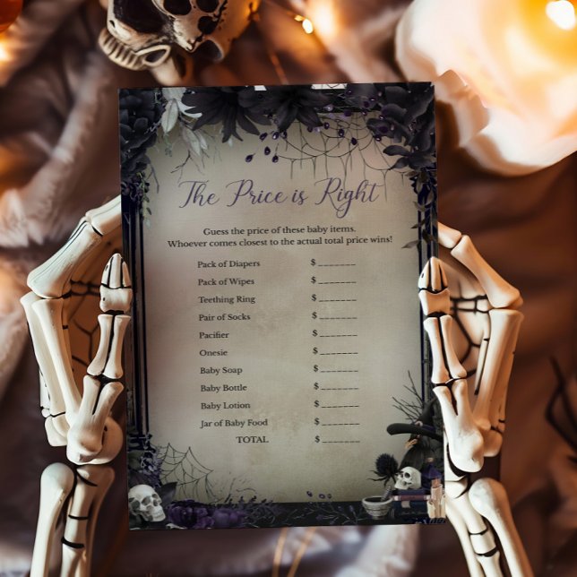 Hexchy Gothic Halloween Der Preis ist das richtige (Witchy Baby Shower The Price is Right Game)