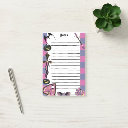 Hexchy Gothic Spooky Notepad Halloween Memo Pad Post-it Klebezettel (Büro)