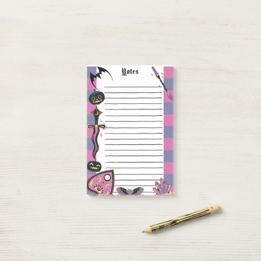 Hexchy Gothic Spooky Notepad Halloween Memo Pad Post-it Klebezettel (Auf Schreibtisch)