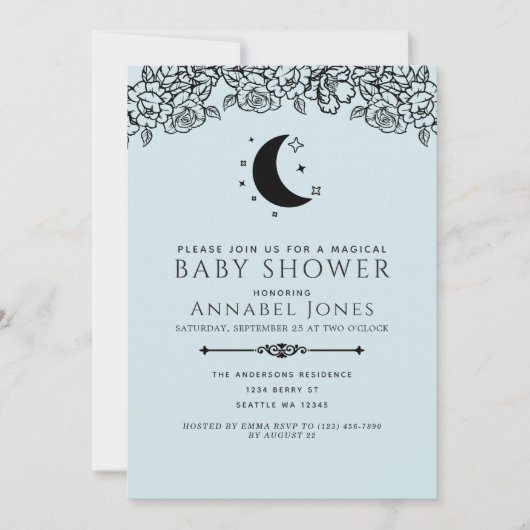 Hexchy Gothy Tarot Card Boy Babydusche Einladung (Vorderseite)