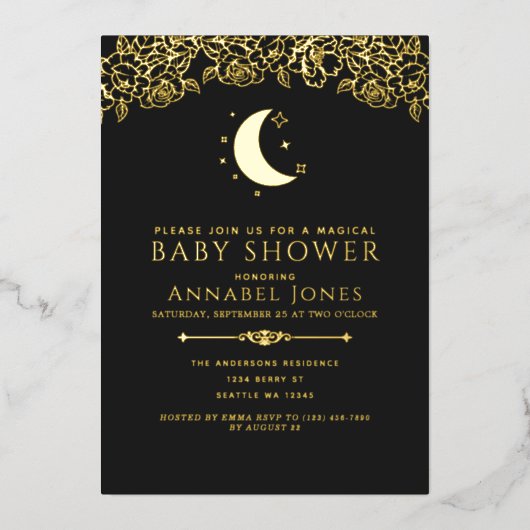 Hexchy Gothy Tarot Card Kinderdusche Folieneinladung (Vorderseite)