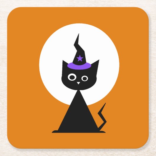 Hexchy Halloween Cat Rechteckiger Pappuntersetzer (Vorderseite)