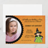 Hexchy Halloween Geburtstag Einladung (Vorne/Hinten)