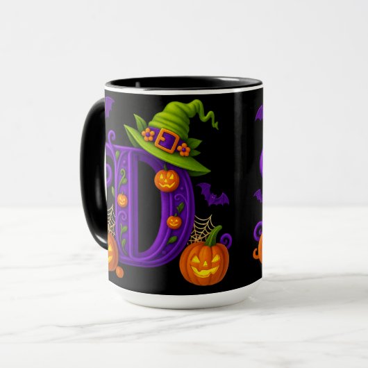 Hexchy Halloween Initial "D"-Tasse Tasse (Vorderseite Links)