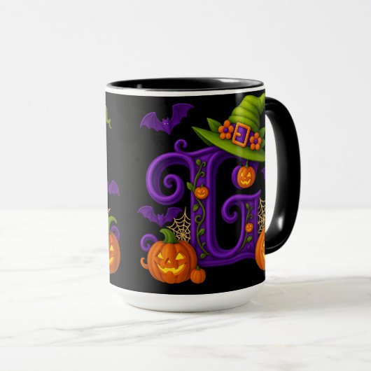 Hexchy Halloween Initial "G"-Tasse Tasse (VorderseiteRechts)