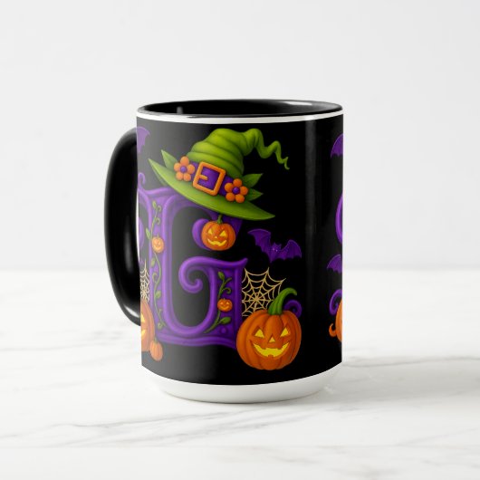 Hexchy Halloween Initial "G"-Tasse Tasse (Vorderseite Links)