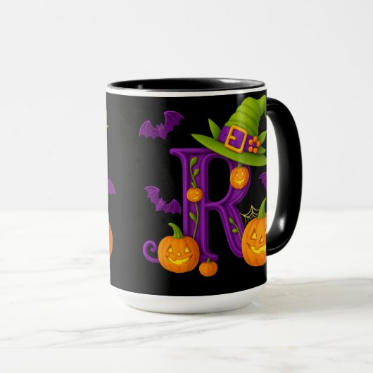 Hexchy Halloween Initial "R"-Tasse Tasse (VorderseiteRechts)