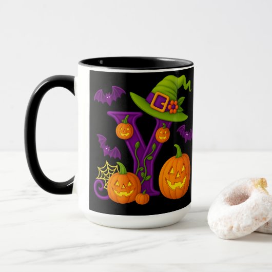 Hexchy Halloween Initial "Y"-Tasse Tasse (Mit Donut)
