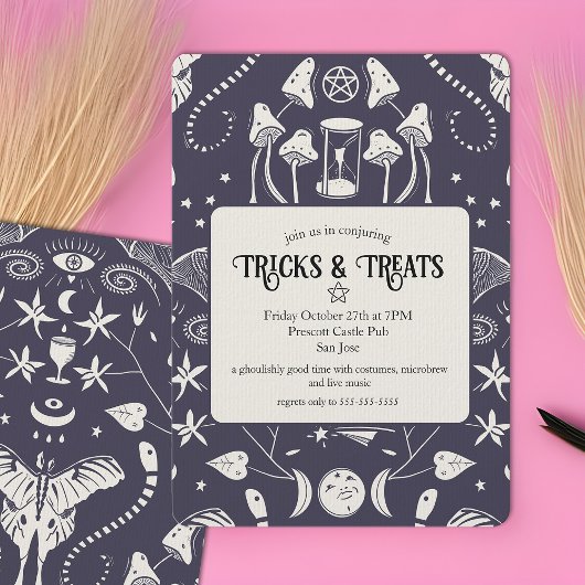 Hexchy Halloween-Party Mystic Occult Symbols Adult Einladung