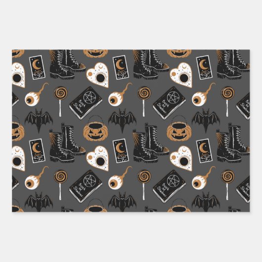 Hexchy Halloween Wrapping Paper Geschenkpapier Set (Vorderseite 3)