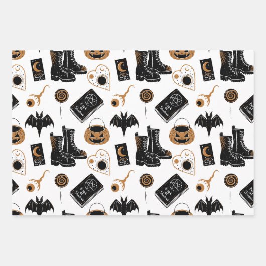 Hexchy Halloween Wrapping Paper Geschenkpapier Set (Vorderseite)