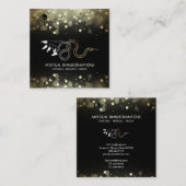 *~* Hexchy Hand Gold Schlange Moon Magic Boho Blac Quadratische Visitenkarte (Vorne/Hinten)