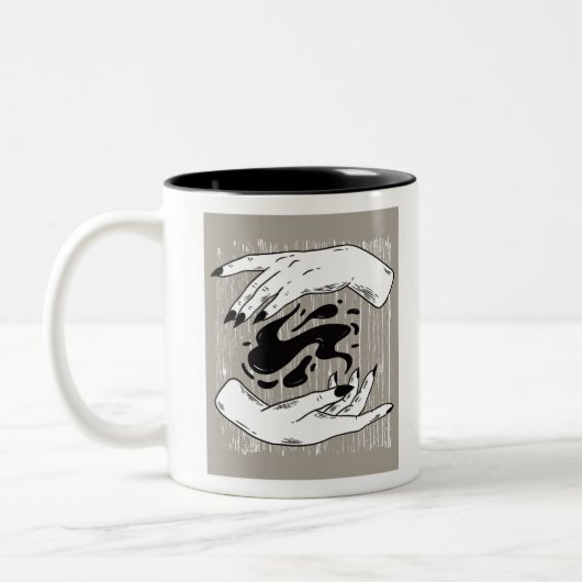 Hexchy Hands Zweifarbige Tasse (Links)