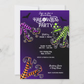 Hexchy Legs bewittern Lila Halloween-Party Einladung (Vorderseite)